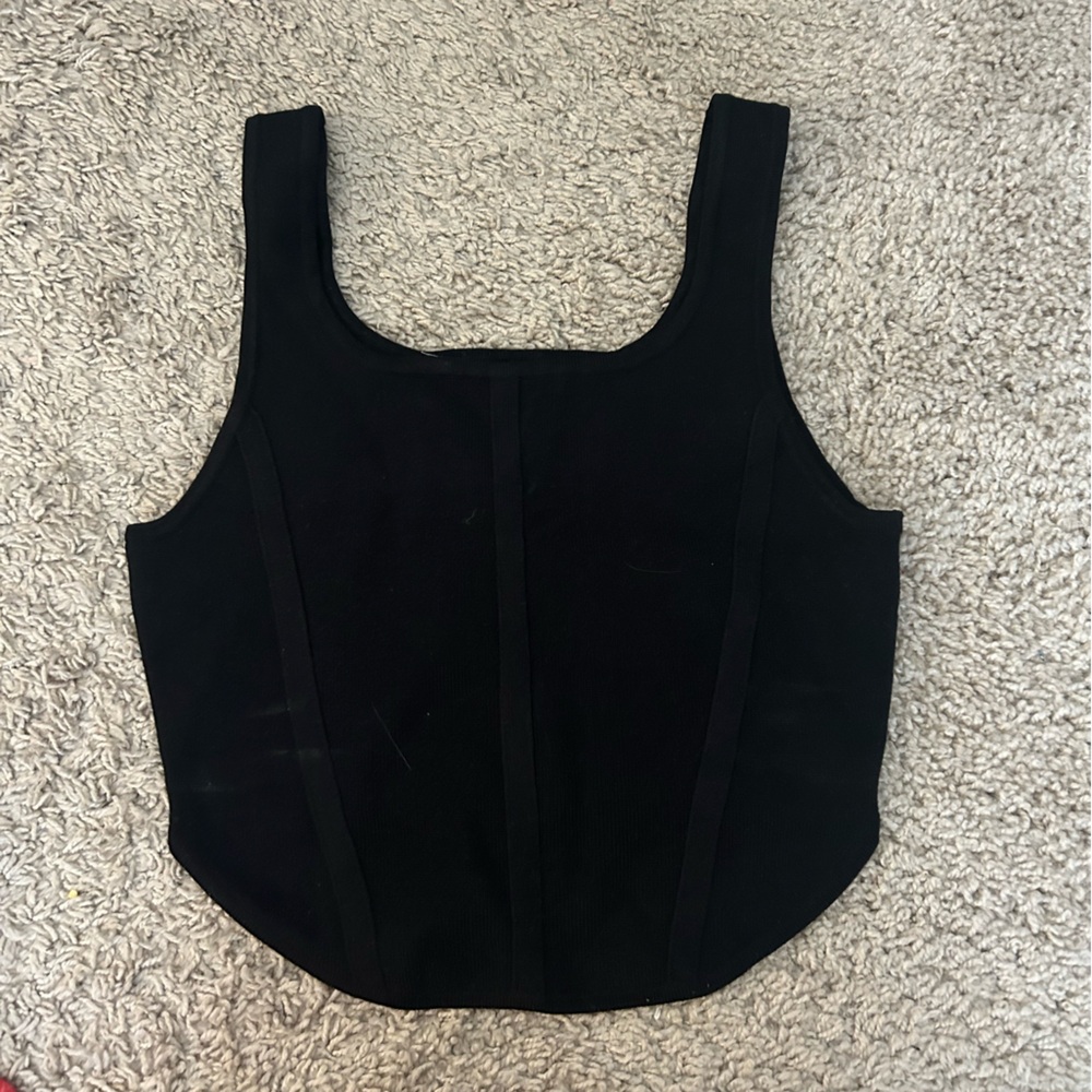 Altar'd State Black Fitted Bustier Tank Top